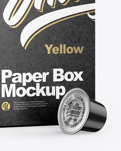 Kraft Box With Coffee Capsules Mockup PSD #1
