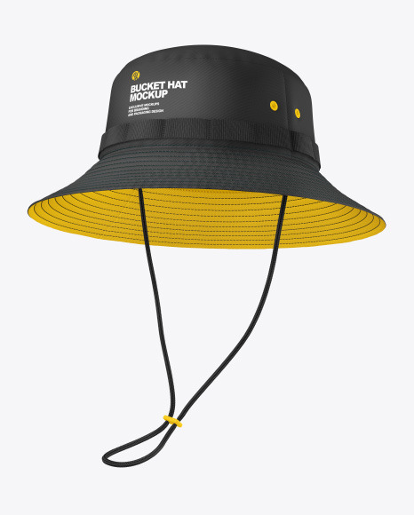 Download Bucket Hat With Wide Brim Mockup In Apparel Mockups On Yellow Images Object Mockups