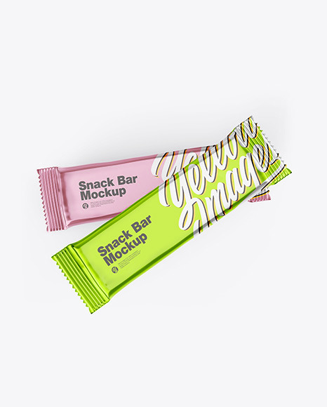 Two Mate Metallic Snack Bars Mockup