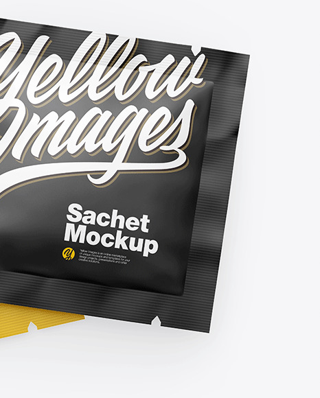 Two Matte Square Sachets Mockup PSD #1