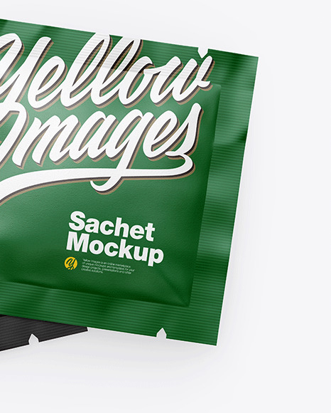 Two Textured Square Sachets Mockup PSD #1