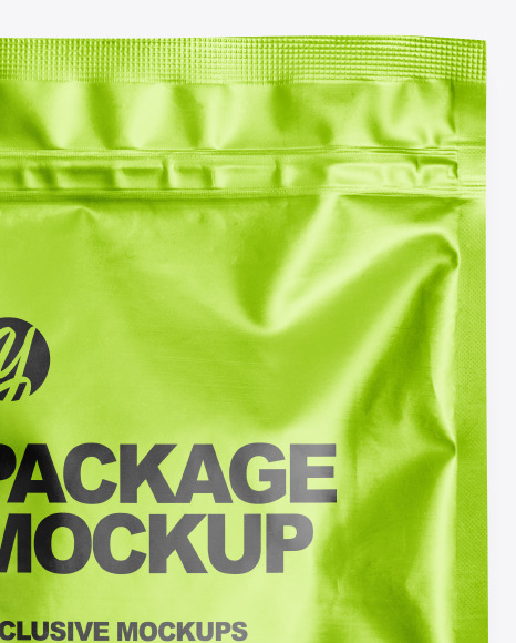 Metallic Flat Pouch Mockup PSD #2