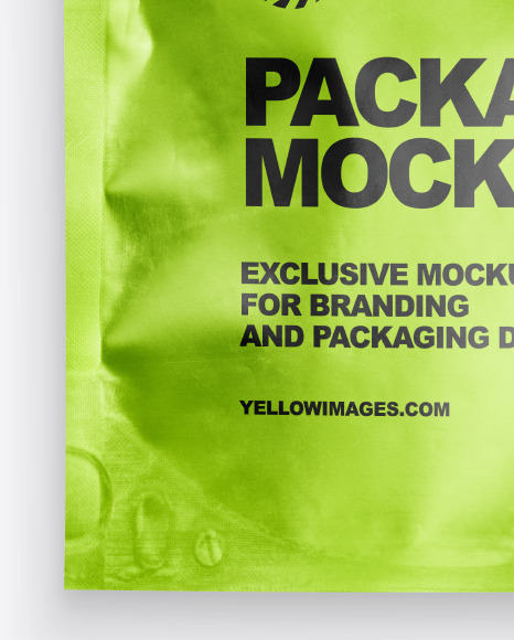Metallic Flat Pouch Mockup PSD #1