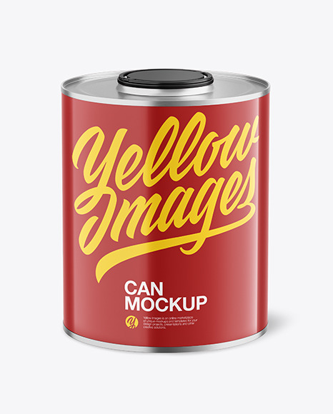Tin Can with Glossy Finish Mockup