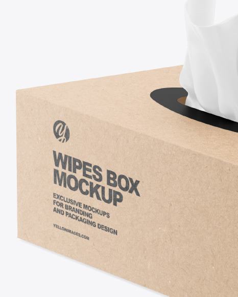 Kraft Box w  Wipes Mockup PSD #2
