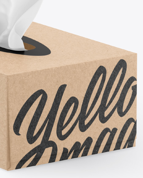 Kraft Box w  Wipes Mockup PSD #1