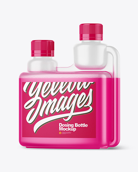 Glossy Dosing Bottle Mockup - Half Side View
