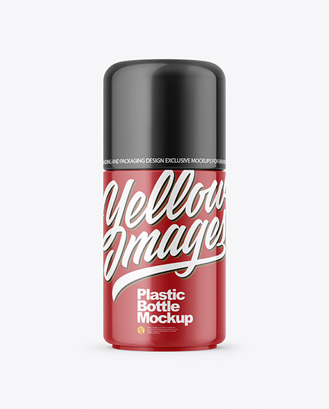 Glossy Plastic Cosmetic Bottle Mockup
