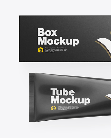 Box w  Glossy Cosmetic Tube Mockup PSD #3