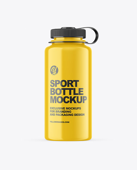 Download Glossy Sport Bottle Mockup In Bottle Mockups On Yellow Images Object Mockups