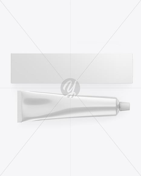 Box w  Glossy Metallic Cosmetic Tube Mockup PSD #3