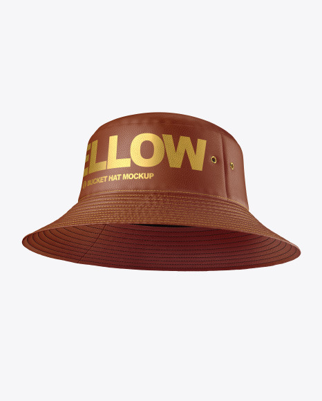 Download Leather Bucket Hat W Wide Brim Mockup In Apparel Mockups On Yellow Images Object Mockups