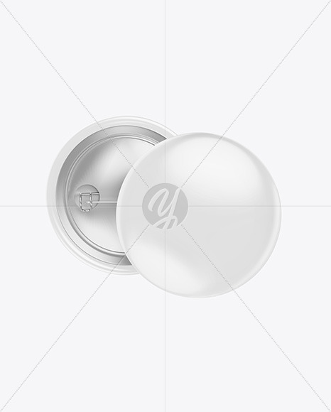 Two Glossy Button Pins Mockup PSD #3