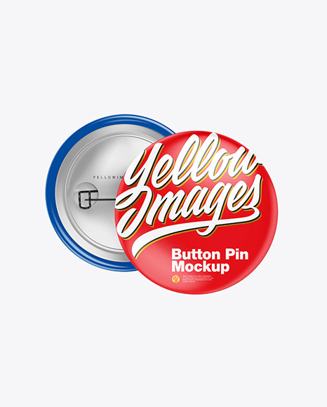 Two Glossy Button Pins Mockup