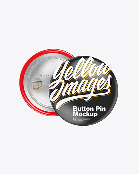 Two Glossy Button Pins Mockup PSD #2