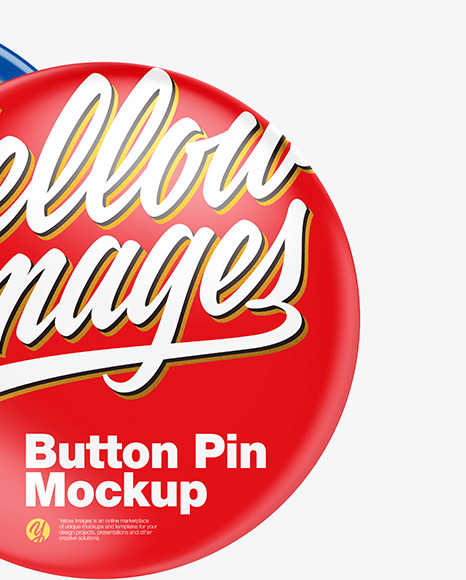 Two Glossy Button Pins Mockup PSD #6
