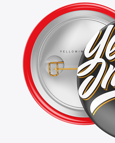 Two Glossy Button Pins Mockup PSD #7