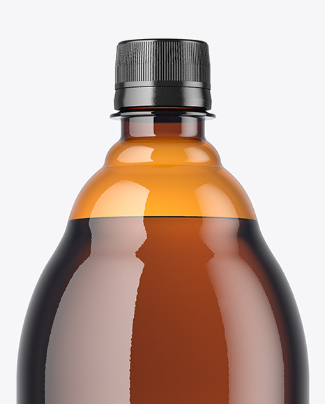 Amber Plastic Bottle Mockup PSD #2