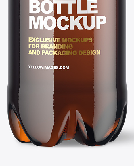 Amber Plastic Bottle Mockup PSD #1