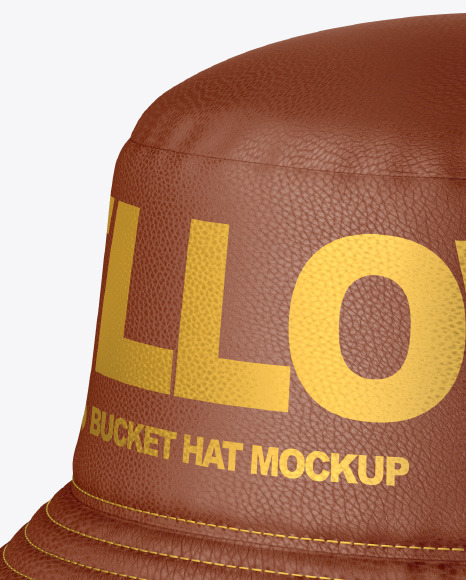 Download Leather Bucket Hat W Wide Brim Mockup In Apparel Mockups On Yellow Images Object Mockups