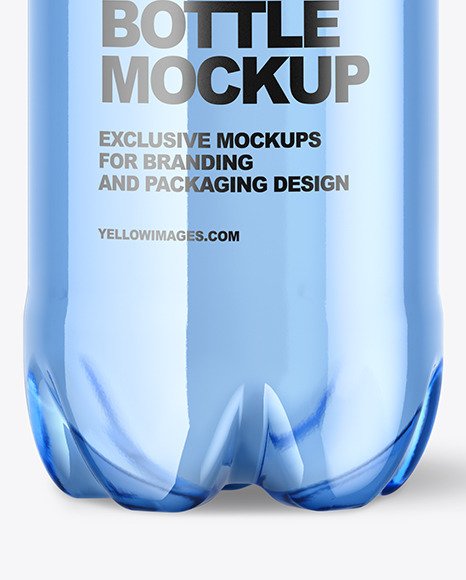 Blue Plastic Water Bottle Mockup PSD #1