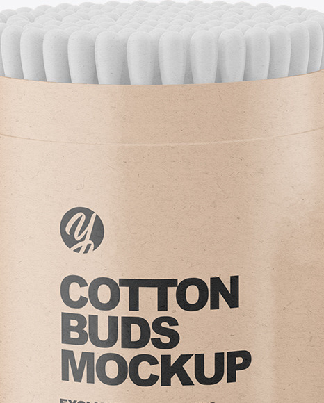 Kraft Paper Tube With Cotton Buds Mockup PSD #2