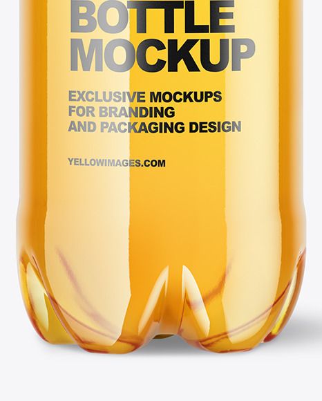 Clear Plastic Apple Juice Bottle Mockup PSD #1