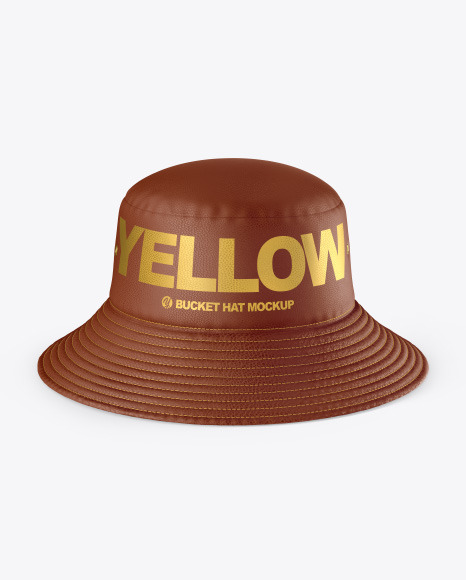 Download Leather Bucket Hat W Wide Brim Mockup In Apparel Mockups On Yellow Images Object Mockups