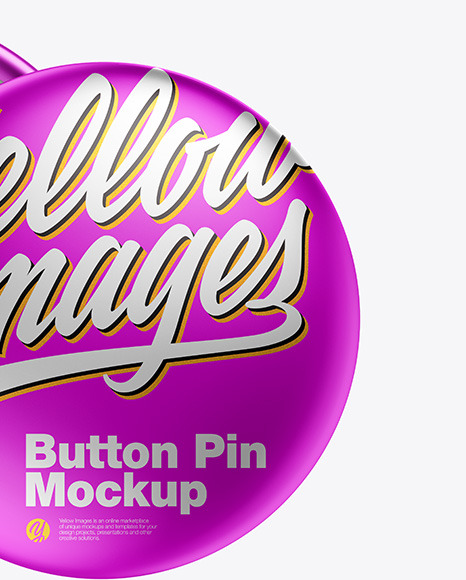 Two Metallic Button Pins Mockup PSD #5