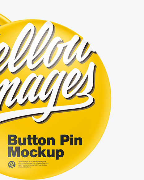 Two Matte Button Pins Mockup PSD #6