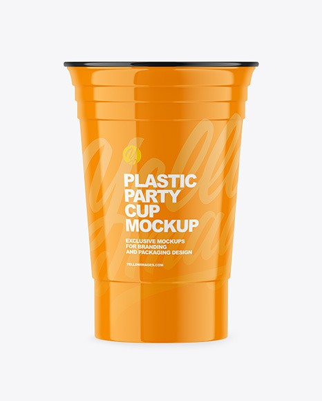 Glossy Plastic Party Cup Mockup PSD #2