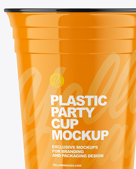 Glossy Plastic Party Cup Mockup PSD #3