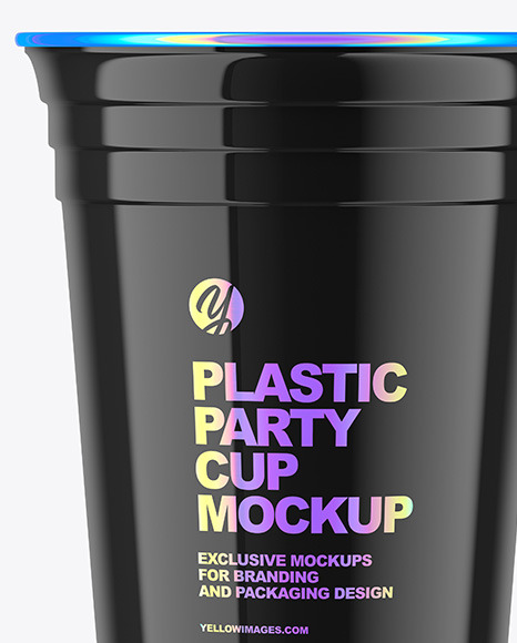 Glossy Plastic Party Cup Mockup PSD #4