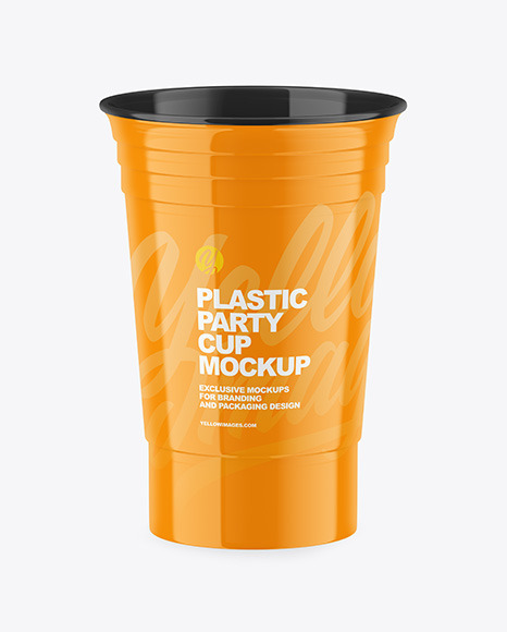 Glossy Plastic Party Cup Mockup PSD #2