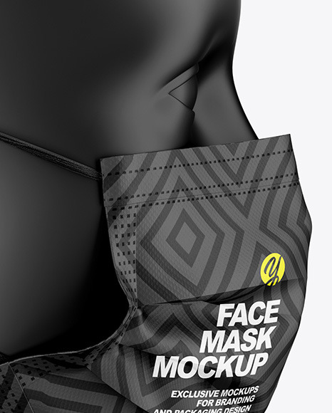 Download Face Mask Mockup In Apparel Mockups On Yellow Images Object Mockups