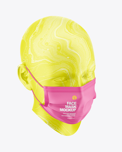 Download Face Mask Mockup In Apparel Mockups On Yellow Images Object Mockups