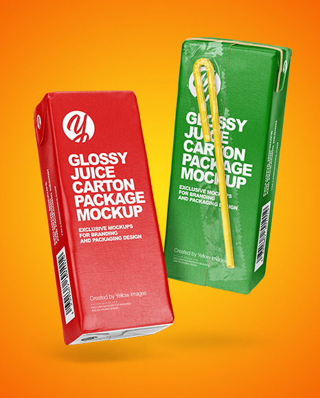 Two Glossy Juice Packages Mockup PSD #1