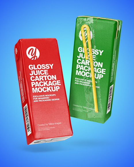 Two Glossy Juice Packages Mockup PSD #6