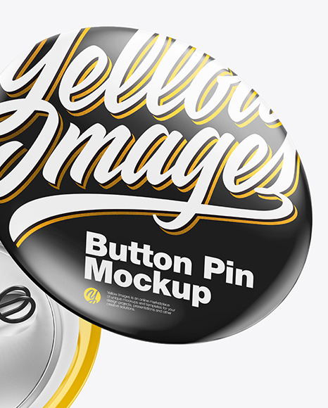 Two Glossy Button Pins Mockup PSD #5