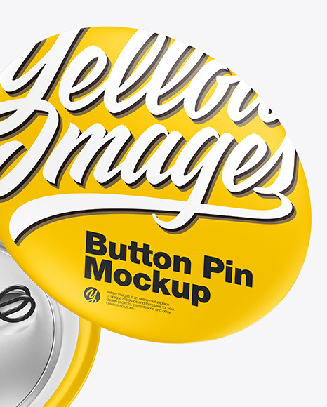 Download Two Matte Button Pins Mockup In Stationery Mockups On Yellow Images Object Mockups