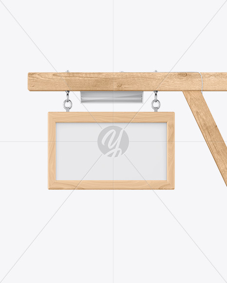 Wooden Sign Mockup PSD #3