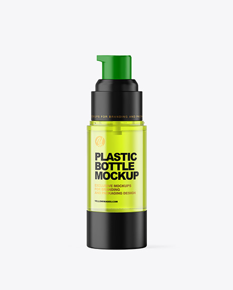 Color Plastic Airless Pump Bottle Mockup