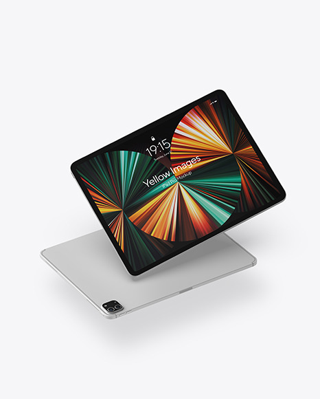 iPad Pro Silver Mockup PSD #2