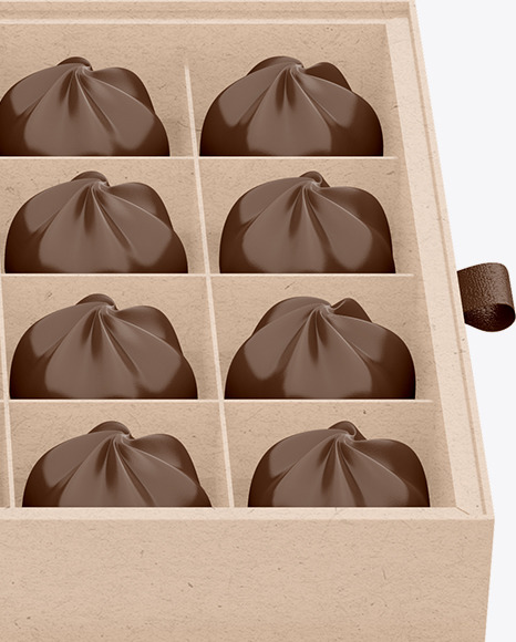 Kraft Paper Box of Chocolate Sweets Mockup PSD #3