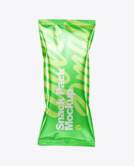 Metallic Snack Pack Mockup   Front View PSD #2