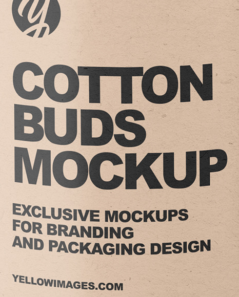 Kraft Paper Tube With Cotton Buds Mockup PSD #1