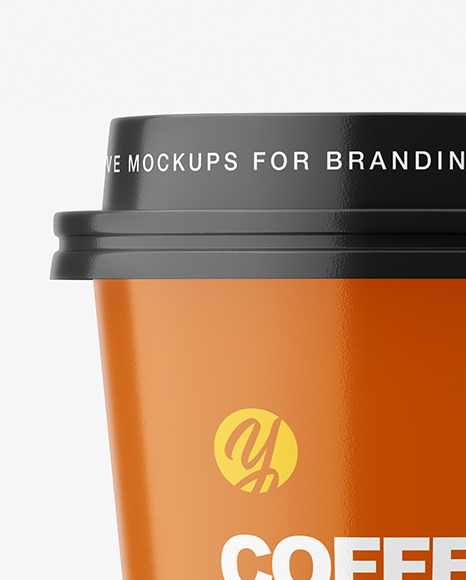 Glossy Paper Coffee Cup Mockup PSD #2