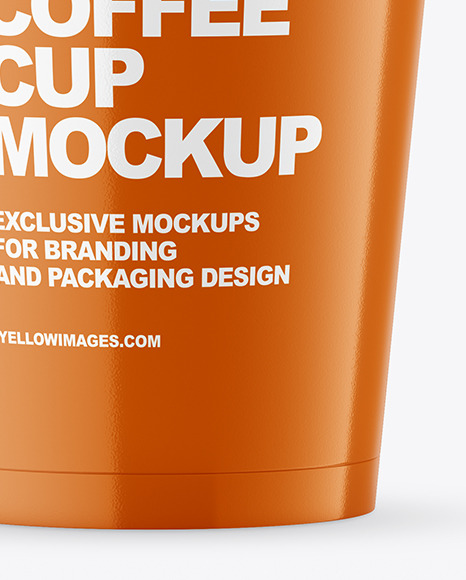 Glossy Paper Coffee Cup Mockup PSD #1
