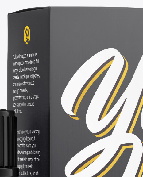 Blue Glass Dropper Bottle w  Paper Box Mockup PSD #1