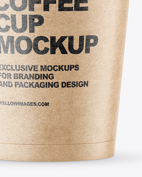Kraft Paper Coffee Cup Mockup PSD #1